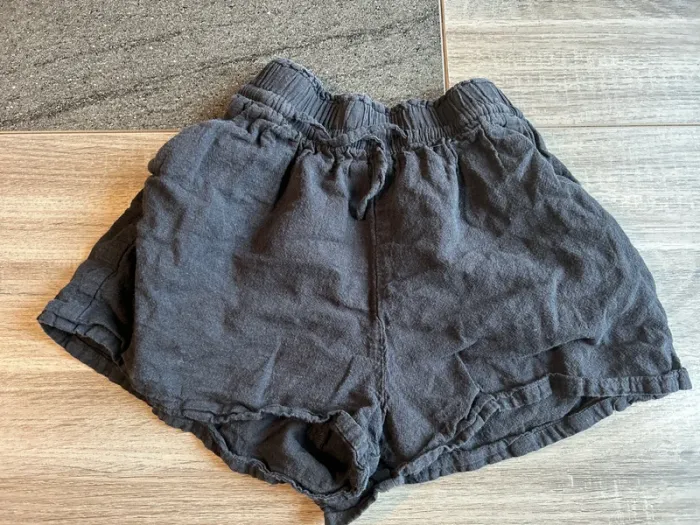 Short en lin fille gris