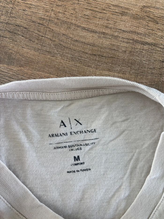 T-shirt homme Armani Exchange beige crème – Taille M – Coupe oversize - photo numéro 5