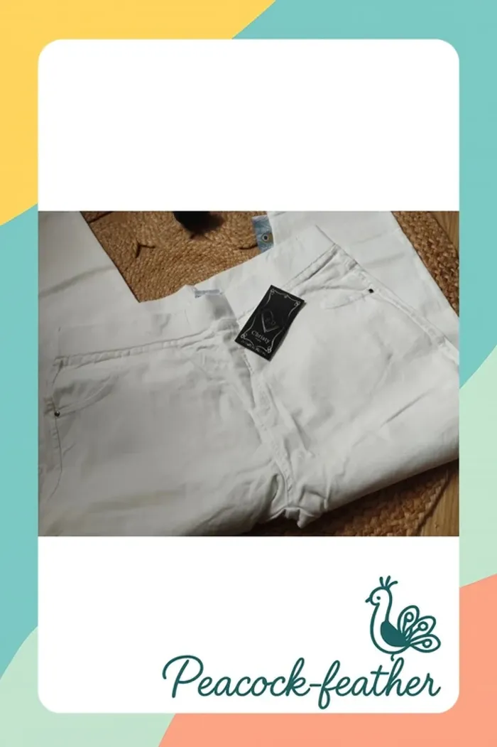 Pantalon blanc Jean tregging neuf étiqueté T6 - photo numéro 2