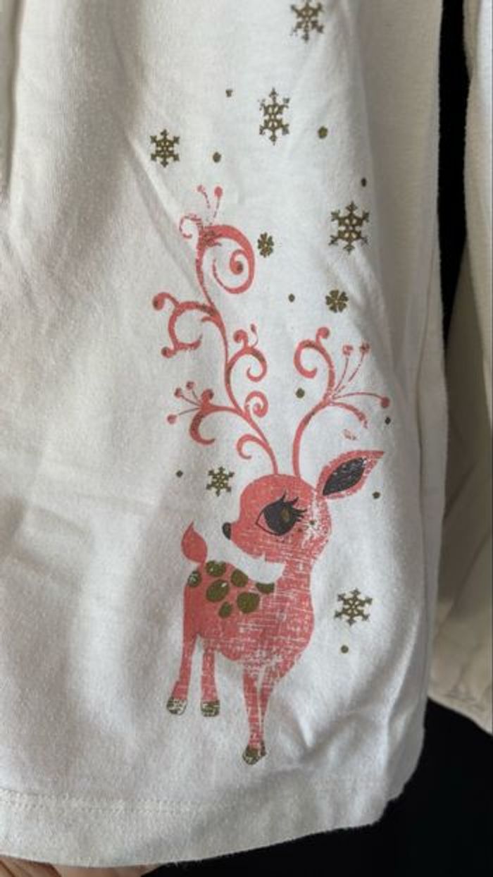 Sous pull enfant NKY – Blanc– Motif renne et flocons - photo numéro 2