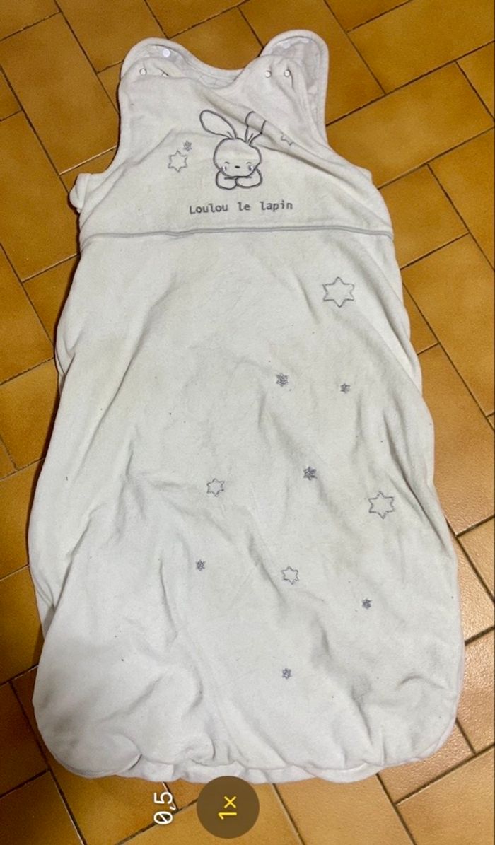 Gigoteuse turbulette bébé 6/18 mois blanc gris réversible - photo numéro 1