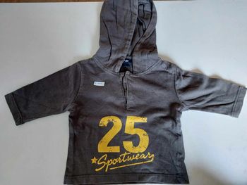 haut a capuche gris foncer