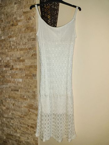 Robe blanche ajourée été xs