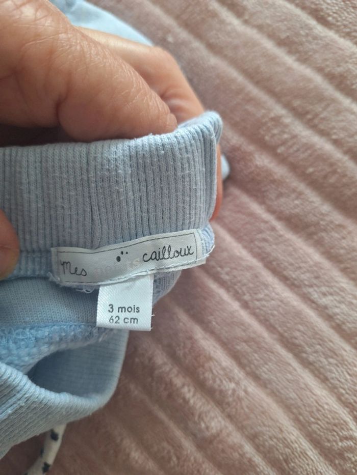 Pantalon bleu ciel 3 mois mes petits cailloux - photo numéro 2