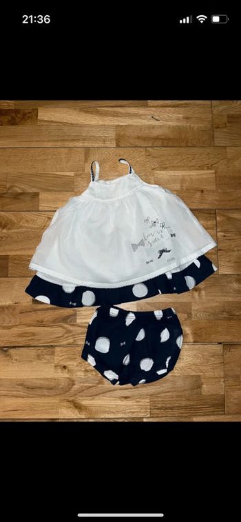 Joli ensemble top et bloomer absorba nickel 1 mois