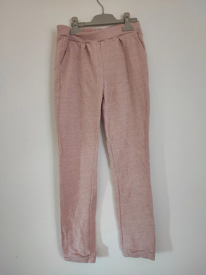 Pantalon rose souple confortable rose à paillettes