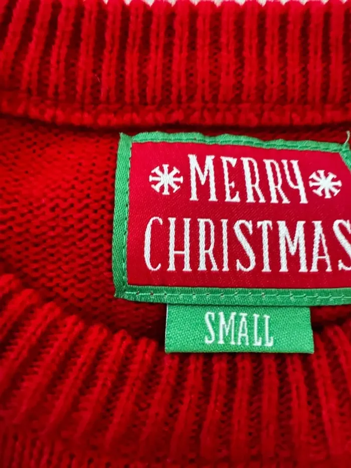 Pull de noel Merry Christmas, taille S, très bon état - photo numéro 3