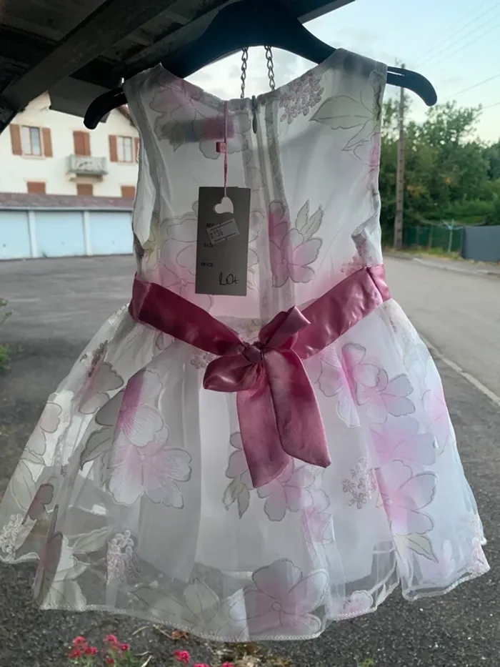 Robe bébé fillette , dentelle , cérémonie, baptême, mariage, 12 mois. - photo numéro 2
