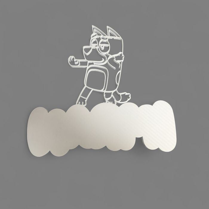 Décoration prénom style Bluey – Personnage Bluey inclus - photo numéro 3