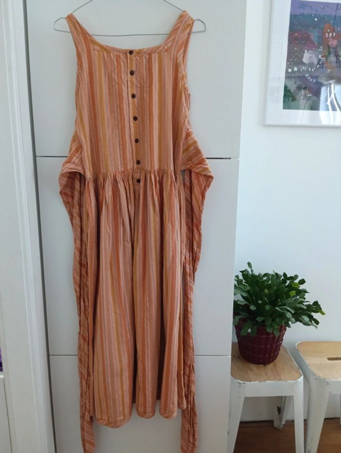 Robe vintage en coton couleur pêche - photo numéro 8