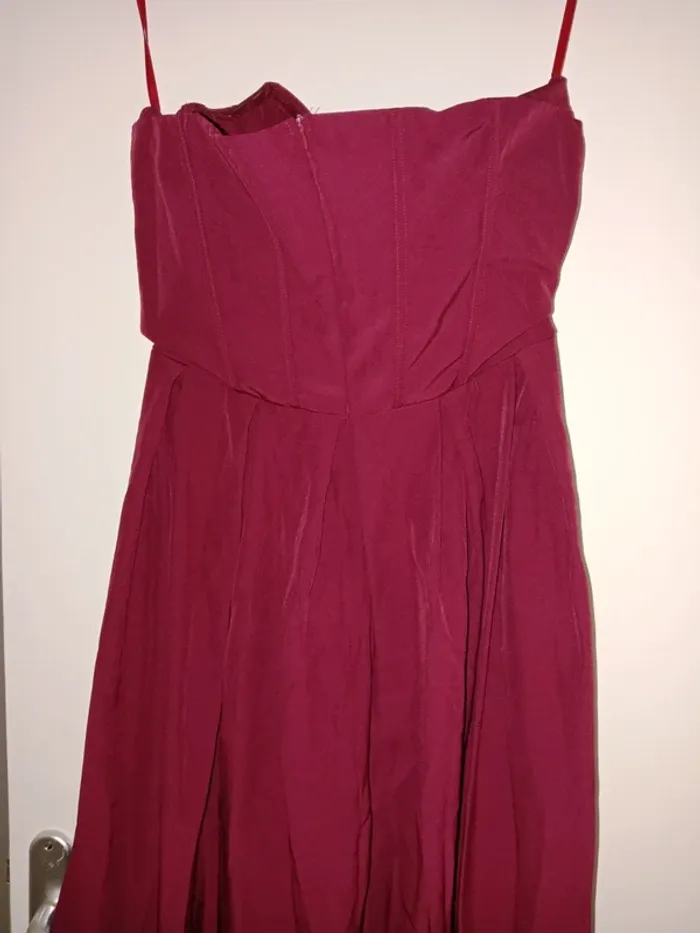 Robe longue couleurs bordeaux Bustier avec armature - photo numéro 4