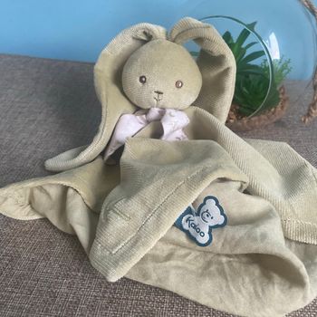 Doudou lapin plat kaloo vert