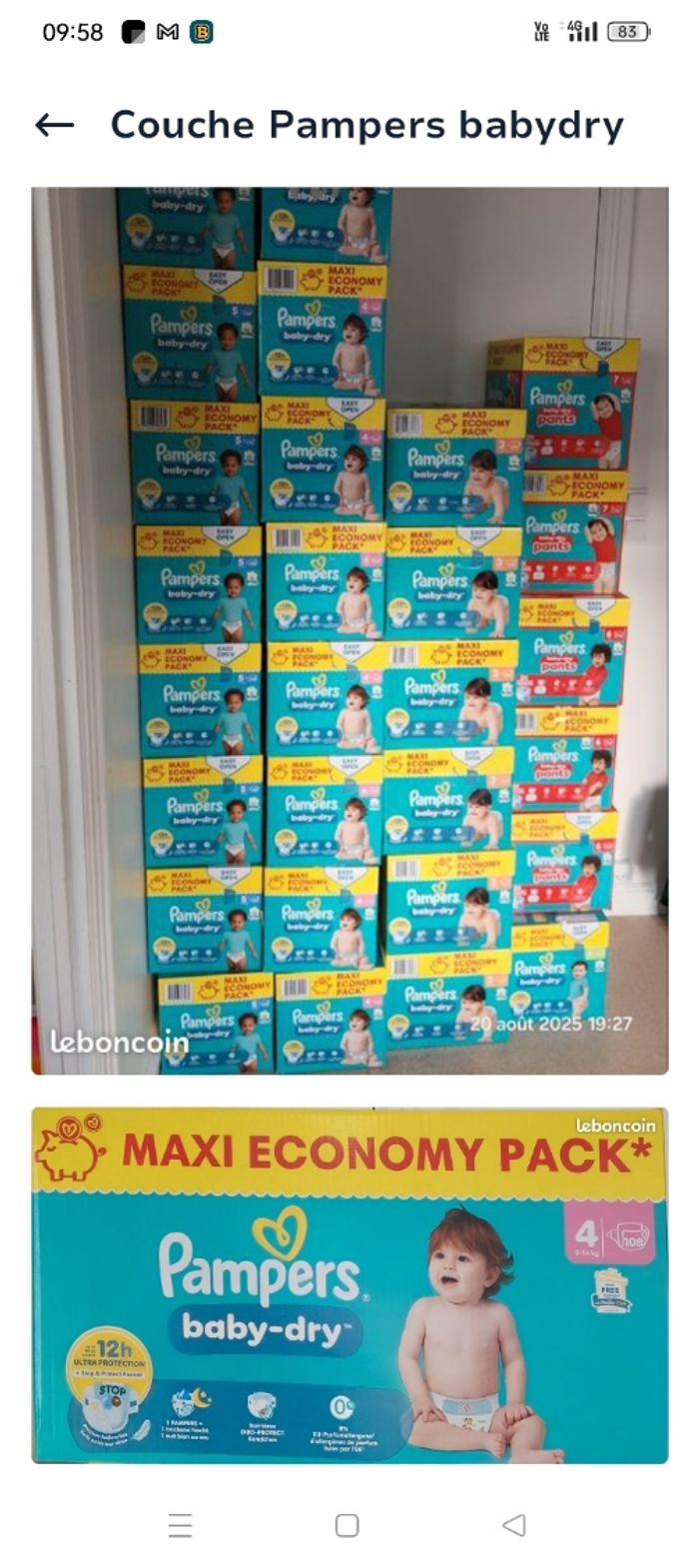 Couches   Pampers  pants et normals différentes taille de 2 a 8 - photo numéro 3