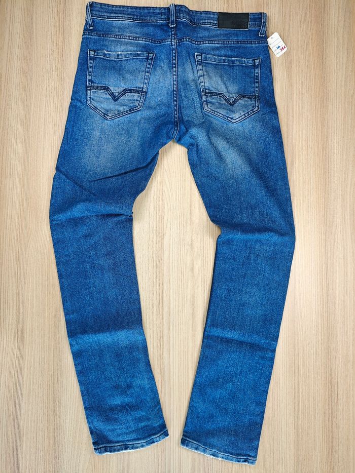 Jeans Hugo boss label vert taille 44 fr bleu vintage - photo numéro 3