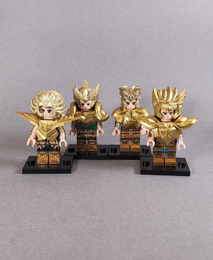 Les chevaliers d'or du Zodiaque - lot de 12 mini figurines au format Lego - photo numéro 2