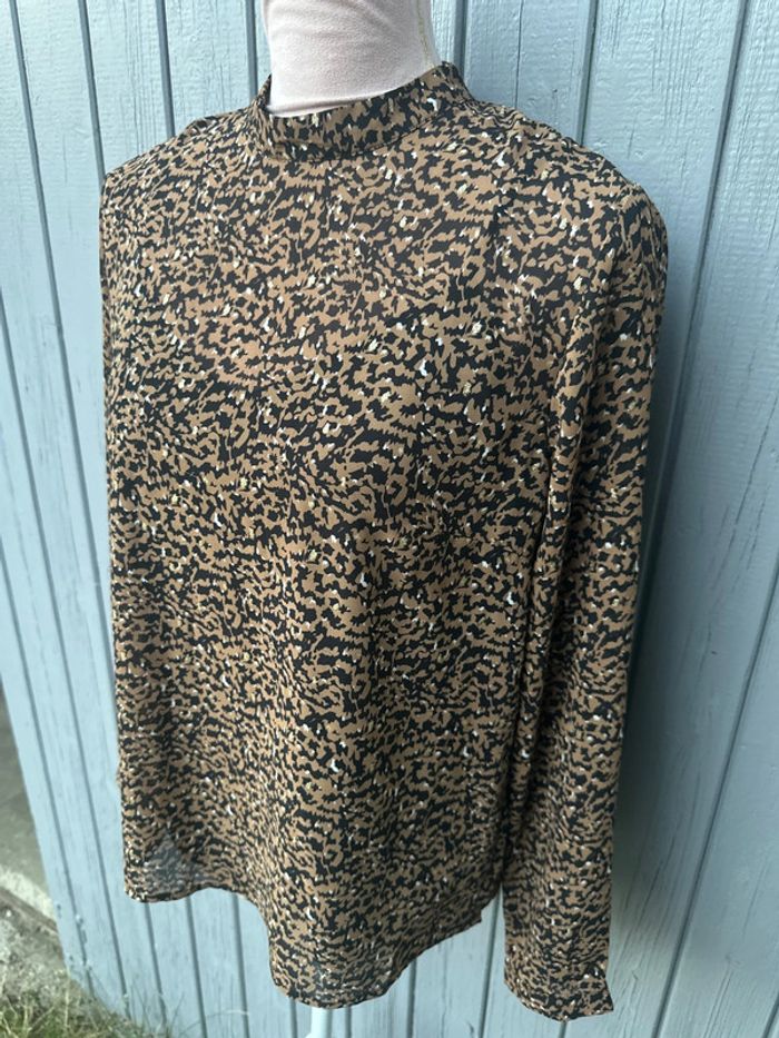 Blouse manches longues légère fluide été imprimés léopard only 38/M - photo numéro 3