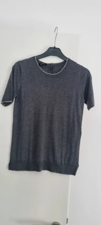 Blouse Tee-shirt maille gris manches courtes kookai 36