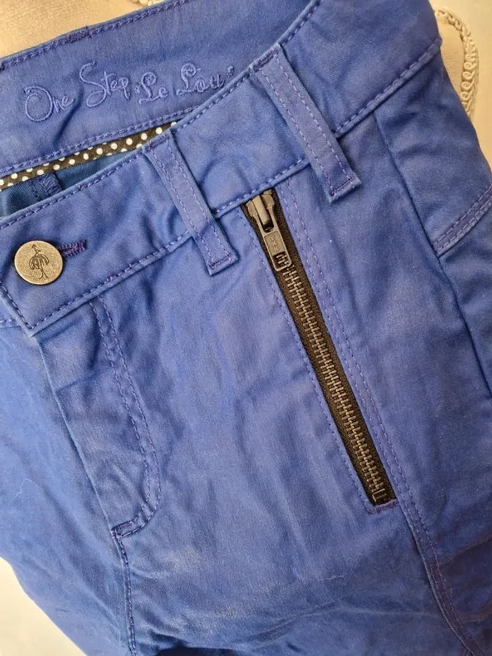 Pantalon ciré bleu one step taille 34 - photo numéro 4