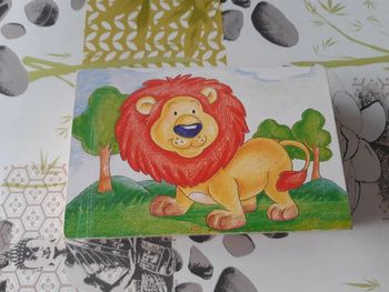 6 puzzles en cube en bois thème animaux sauvages