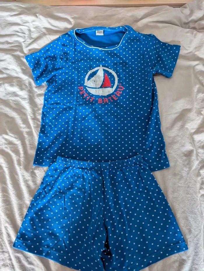 Pyjashort bleu à pois - photo numéro 2