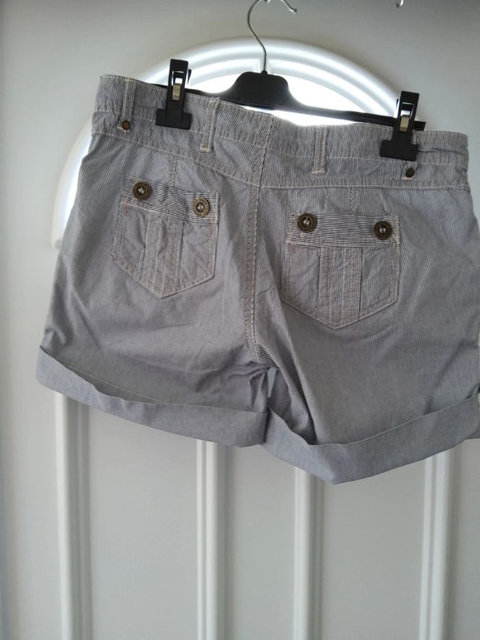 Short en tissu bleu gris - photo numéro 2