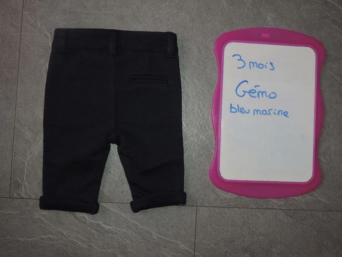 pantalon gémo bleu marine taille 3 mois - photo numéro 2