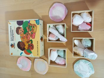 Jeu d'éveil fruits à découper en bois