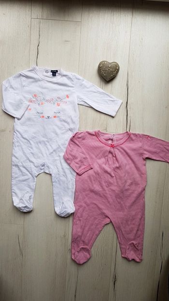 Lot de 2 pyjamas coton mi saison fille 12mois