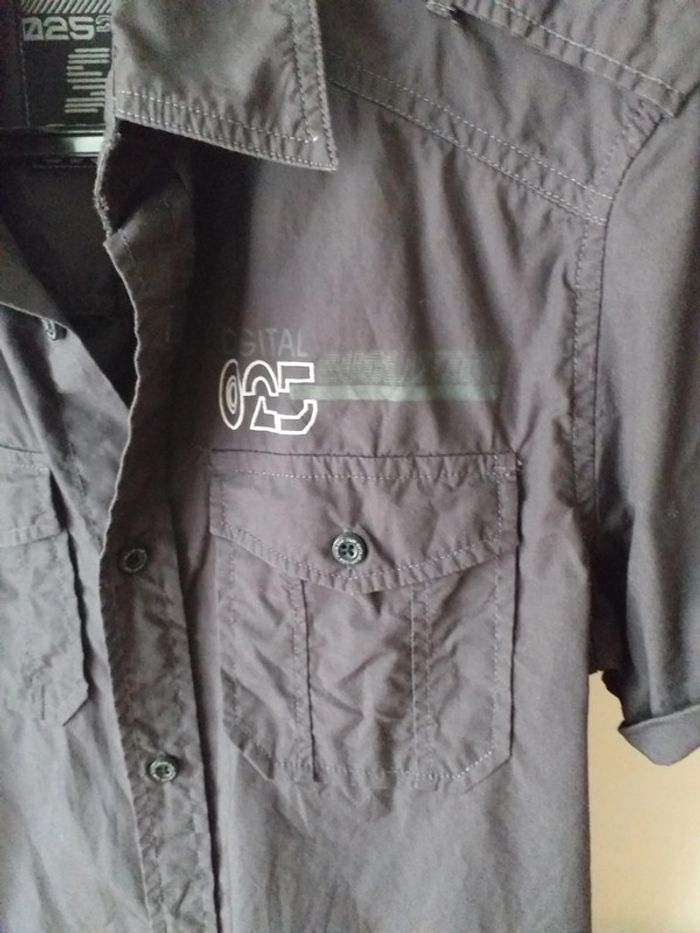 Chemise manches courtes anthracite - photo numéro 4