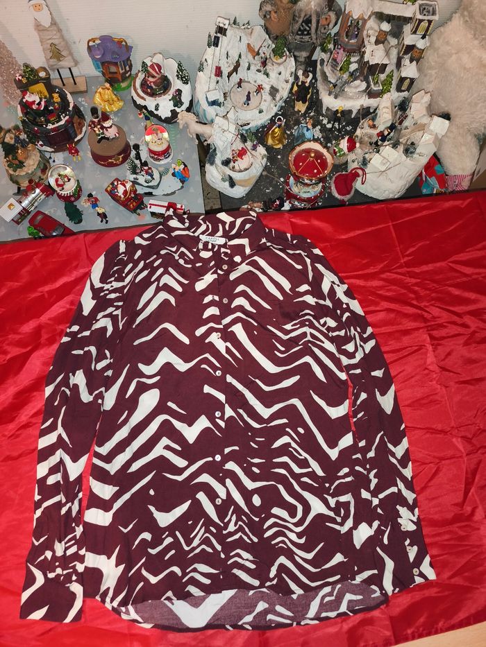 Chemise femme Caroll imprimé bordeaux xs 34