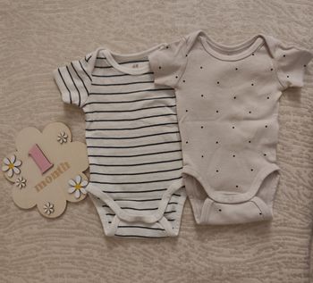 Lot de 2 bodies 1M manches courtes neufs