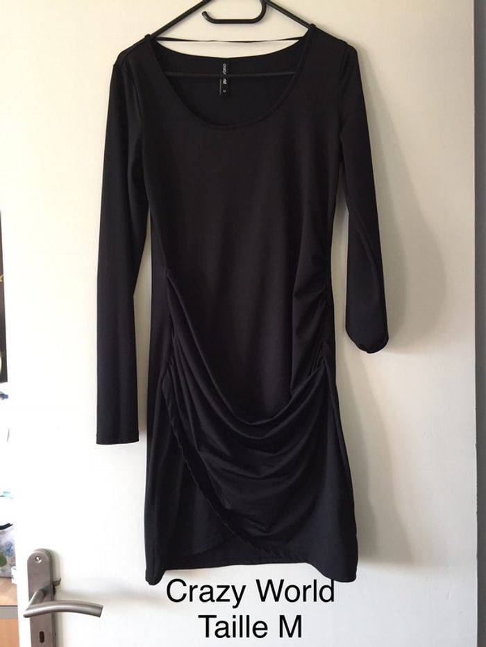 Robe manches longues noire Crazy World taille M
