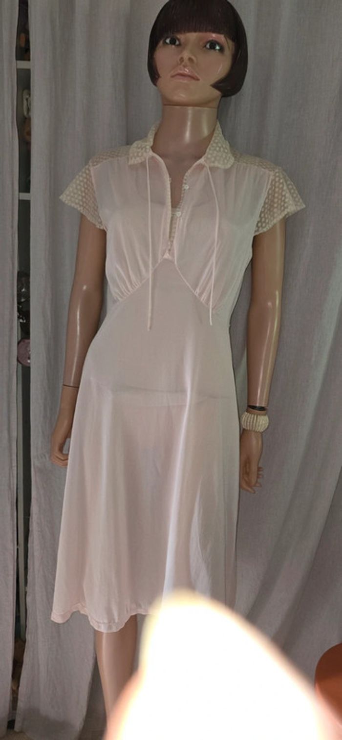 Charmante Tunique Vintage Dentelle & Rose Poudré - photo numéro 7