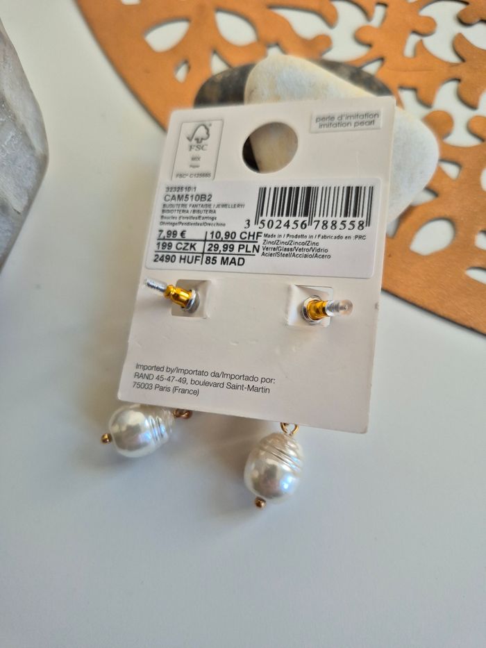 Boucles d’oreilles fantaisies perle - photo numéro 2