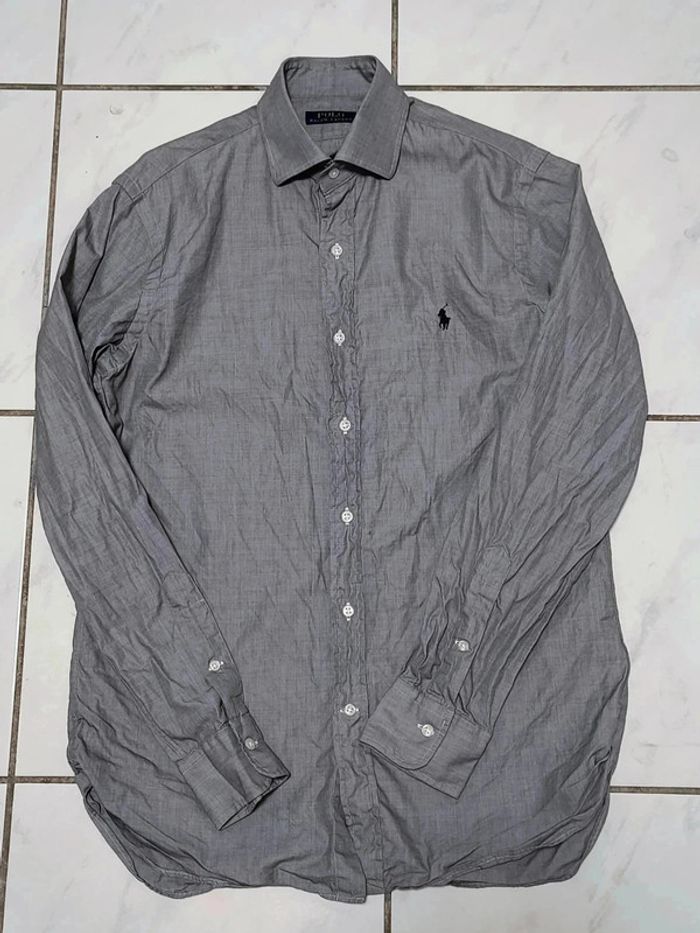 Chemise Ralph Lauren grise à motif micro-carreaux – Élégance intemporelle - photo numéro 7