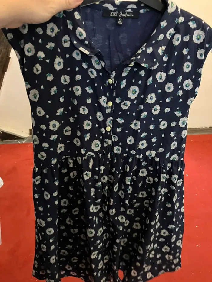 Robe fleurie Lili gaufrette 8/10 ans
