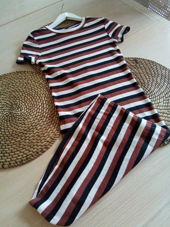 Robe longue avec rayures Zara taille 38