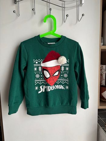 Pull chaud de Noël spider man vert sapin 6 ans C&a