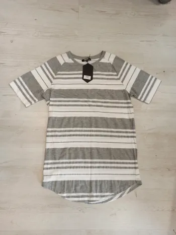 Tee shirt marinière grise et blanche homme xxl