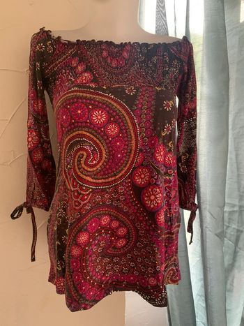 Blouse Defimode taille 36 fleurie manches 3/4