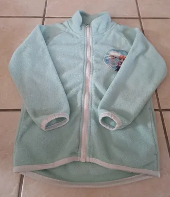 Veste polaire vert pâle 4 ans 👧 Disney en TBE