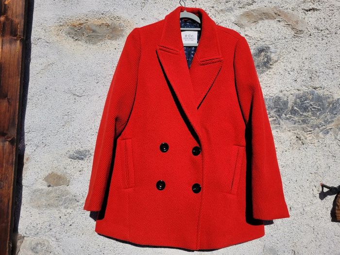 Superbe manteau caban rouge Esprit 40% laine, taille S - photo numéro 5