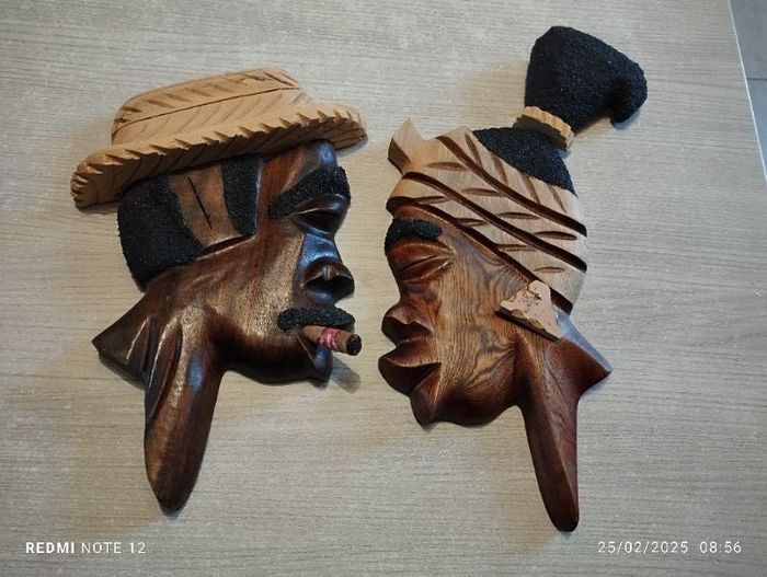 Visages homme et femme