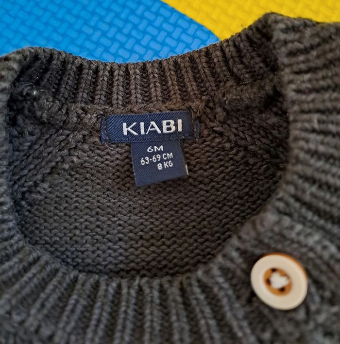 Pull gris tigre, kiabi, taille 6 mois (63/69 cm) - photo numéro 3
