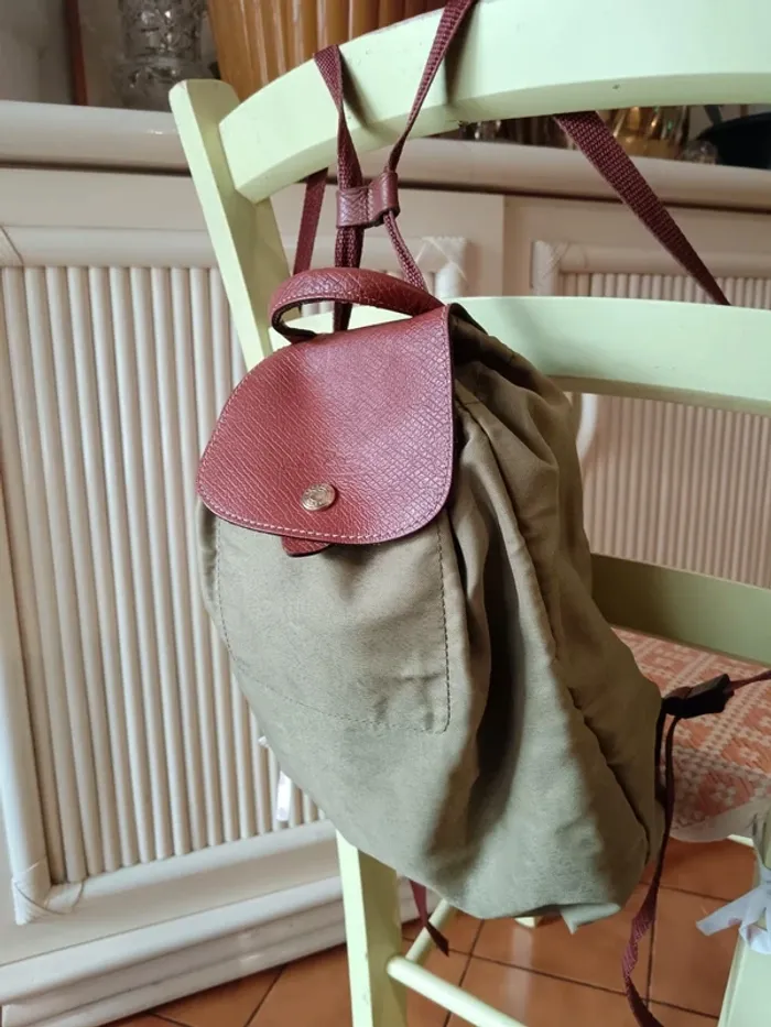 Sac à dos pliage xs Longchamp kaki et marron - photo numéro 2