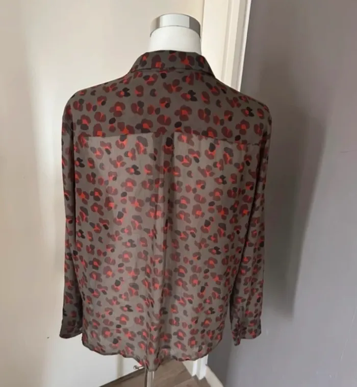 123 chemise voilée, invisible imprimée léopard, femme, taille 36 - photo numéro 5