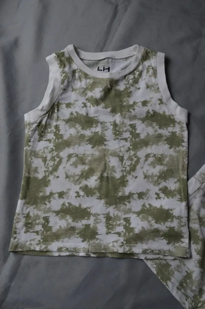 Ensemble Lh blanc et kaki taille 8 ans / 128 cm - photo numéro 2