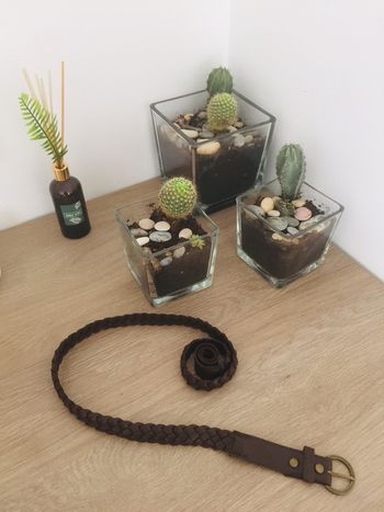 Ceinture tressée marron