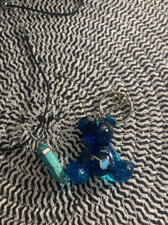 Pendentif pierre chakra + porte clefs