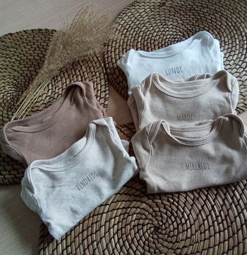 Lot 5 bodies manches longues Vertbaudet taille 1 mois
